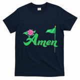 Amen Floral Master Golfer Golf Love Golf Flower Azaleas T-Shirt - Navy Blue