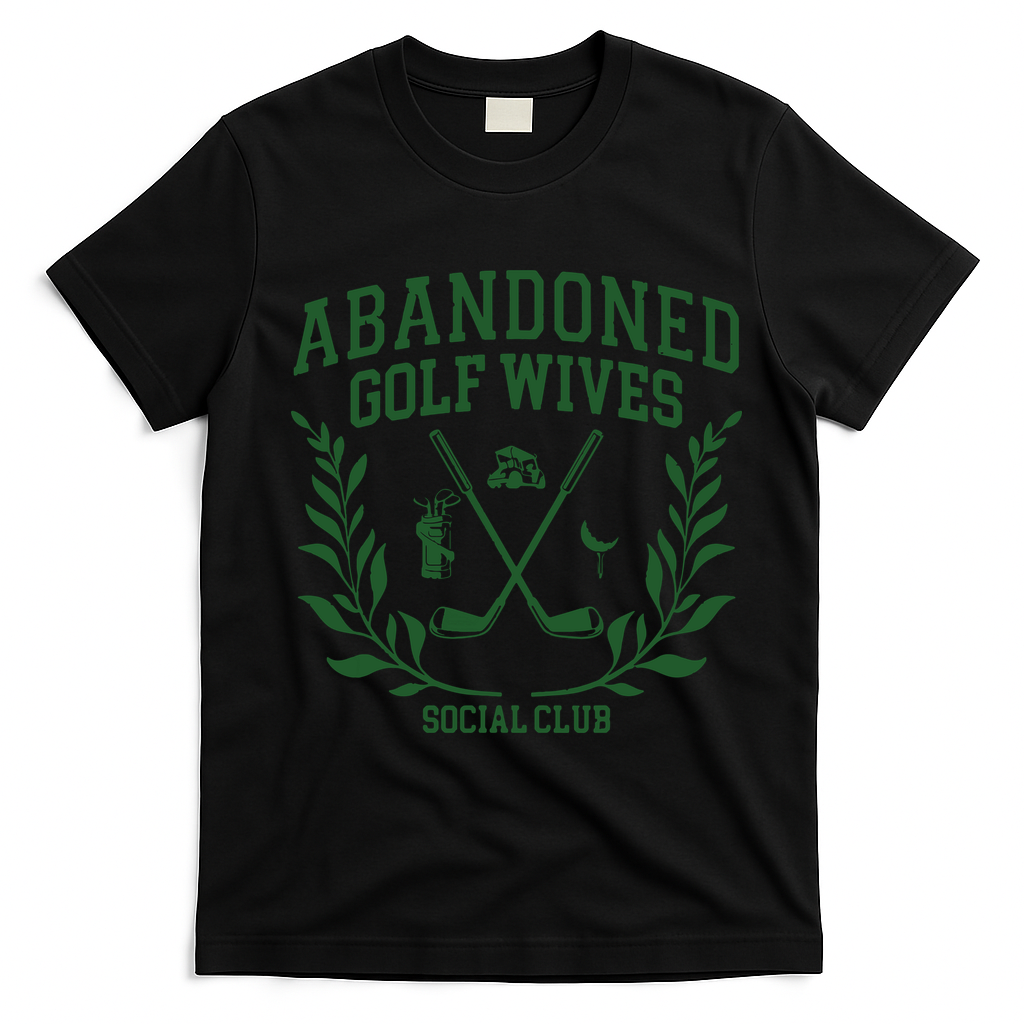 Abandoned Golf Wives Social Club Retro Golf Gift For Women T-Shirt - Black