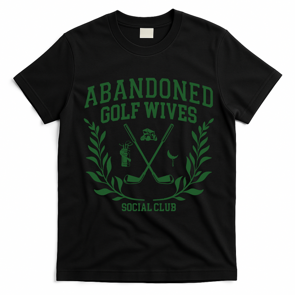 Abandoned Golf Wives Social Club Retro Golf Gift For Women T-Shirt - Black