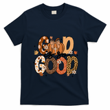 Autumn Pumpkin Christian Thanksgiving Faith God Is So Good T-Shirt - Navy Blue