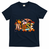 Autumn Pumpkin Fall Nurse Life Thanksgiving Nurseautumn Pumpkin Fall Nurse Life T-Shirt - Navy Blue
