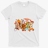 Autumn Pumpkin Fall Nurse Life Thanksgiving Nurseautumn Pumpkin Fall Nurse Life T-Shirt - White