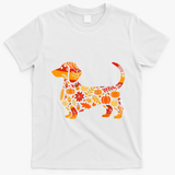Autumn Pumpkin Fall Dachshund Thanksgiving T-Shirt - White