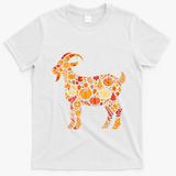 Autumn Pumpkin Fall Goat Thanksgiving T-Shirt - White