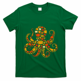 Autumn Pumpkin Fall Octopus Thanksgiving T-Shirt - Irish Green