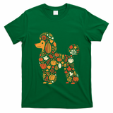 Autumn Pumpkin Fall Poodle Thanksgiving Dog T-Shirt - Irish Green