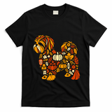 Autumn Pumpkin Fall Shih Tzu Thanksgiving T-Shirt - Black