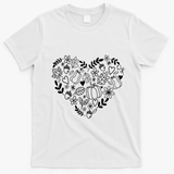 Autumn Pumpkin Fall Lover Heart Gift T-Shirt - White
