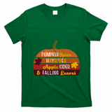 Adorable Pumpkin Spice Hayrides Apple Cider And Falling Leaves Gift T-Shirt - Irish Green