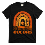 A Rainbow Of Autumn Colors Halloween Pumpkin T-Shirt - Black