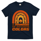 A Rainbow Of Autumn Colors Halloween Pumpkin T-Shirt - Navy Blue