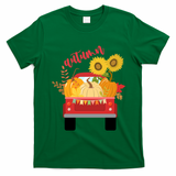 Autumn Sunflower Pumpkin Vintage Truck T-Shirt - Irish Green