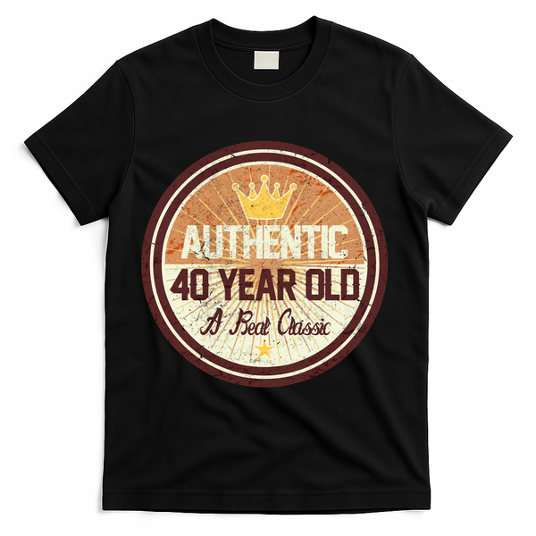 Authentic 40 Year Old Classic 40th Birthday T-Shirt - Black
