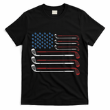 Amerikan Unabhngigkeitstag Erinnerungspatriot Golf Clubs Usa Flag Red White And Blue T-Shirt - Black