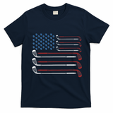Amerikan Unabhngigkeitstag Erinnerungspatriot Golf Clubs Usa Flag Red White And Blue T-Shirt - Navy Blue