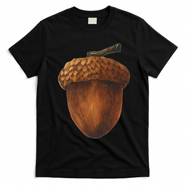 Big Acorn Costume Cute Easy Food Halloween T-Shirt - Black