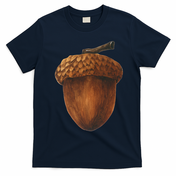 Big Acorn Costume Cute Easy Food Halloween T-Shirt - Navy Blue