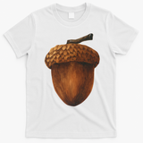 Big Acorn Costume Cute Easy Food Halloween T-Shirt - White