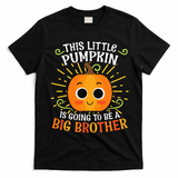 Big Brother Cute Thanksgiving Pumpkin Pregnancy Announcement T-Shirt - Black