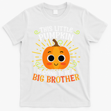 Big Brother Cute Thanksgiving Pumpkin Pregnancy Announcement T-Shirt - White