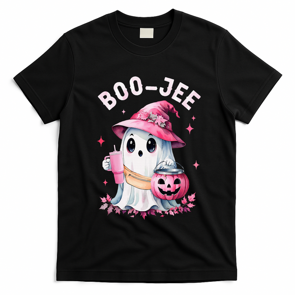 Boujee Boo Jee Spooky Ghost Halloween Pumpkin Costumes T-Shirt - Black