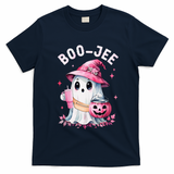 Boujee Boo Jee Spooky Ghost Halloween Pumpkin Costumes T-Shirt - Navy Blue