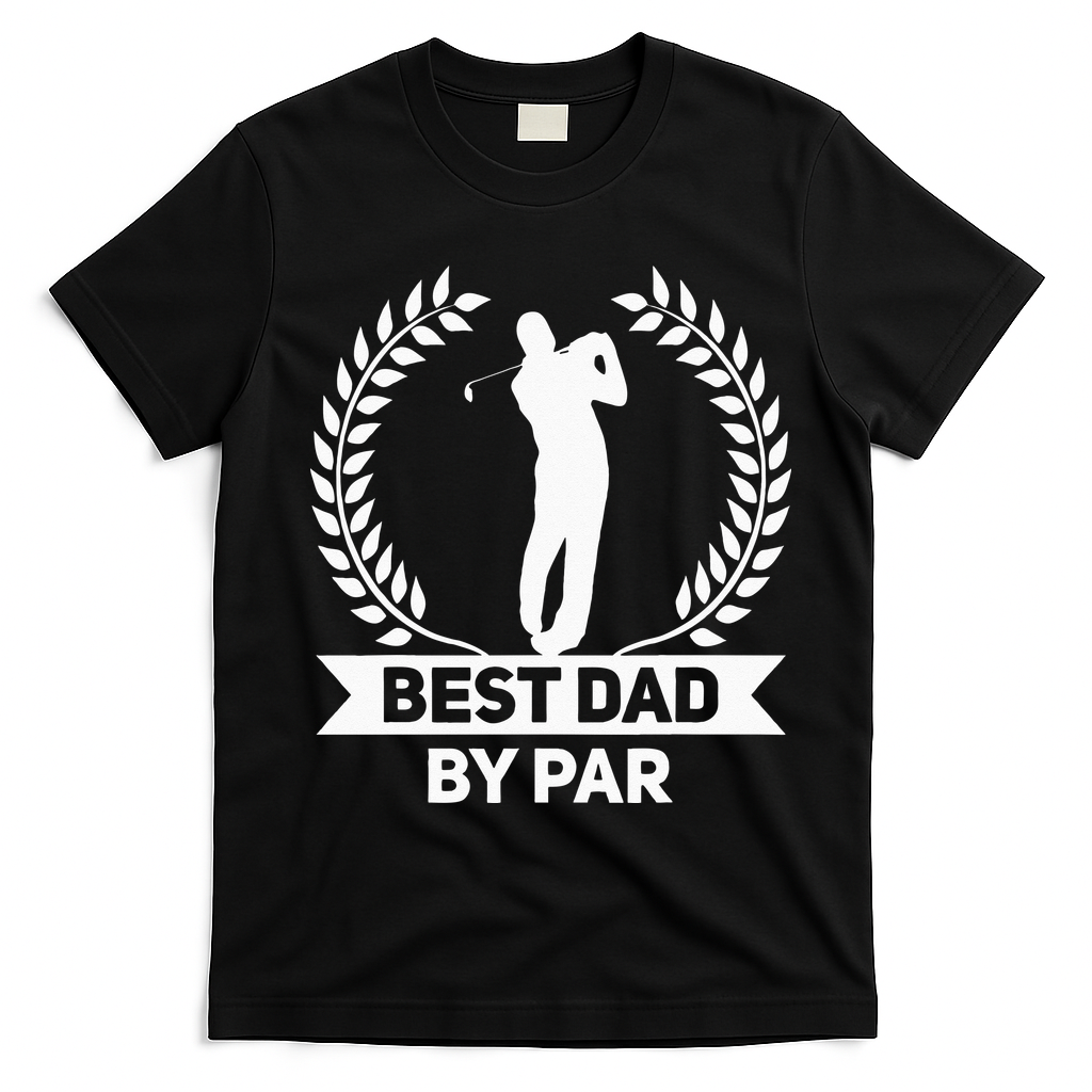 Best Dad By Par Golf Fathers Day Golfing T-Shirt - Black