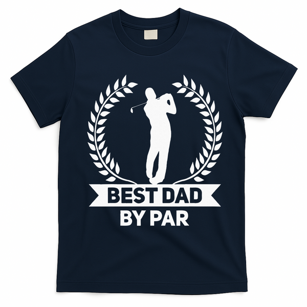 Best Dad By Par Golf Fathers Day Golfing T-Shirt - Navy Blue