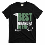 Best Grandpa By Par Father's Day Distressed T-Shirt - Black