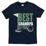 Best Grandpa By Par Father's Day Distressed T-Shirt - Navy Blue