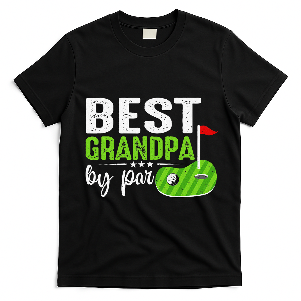Best Grandpa By Par FatherS Day Golf Sports Lover Grandpa T-Shirt - Black