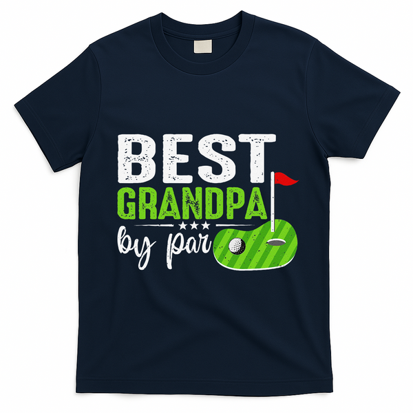 Best Grandpa By Par FatherS Day Golf Sports Lover Grandpa T-Shirt - Navy Blue