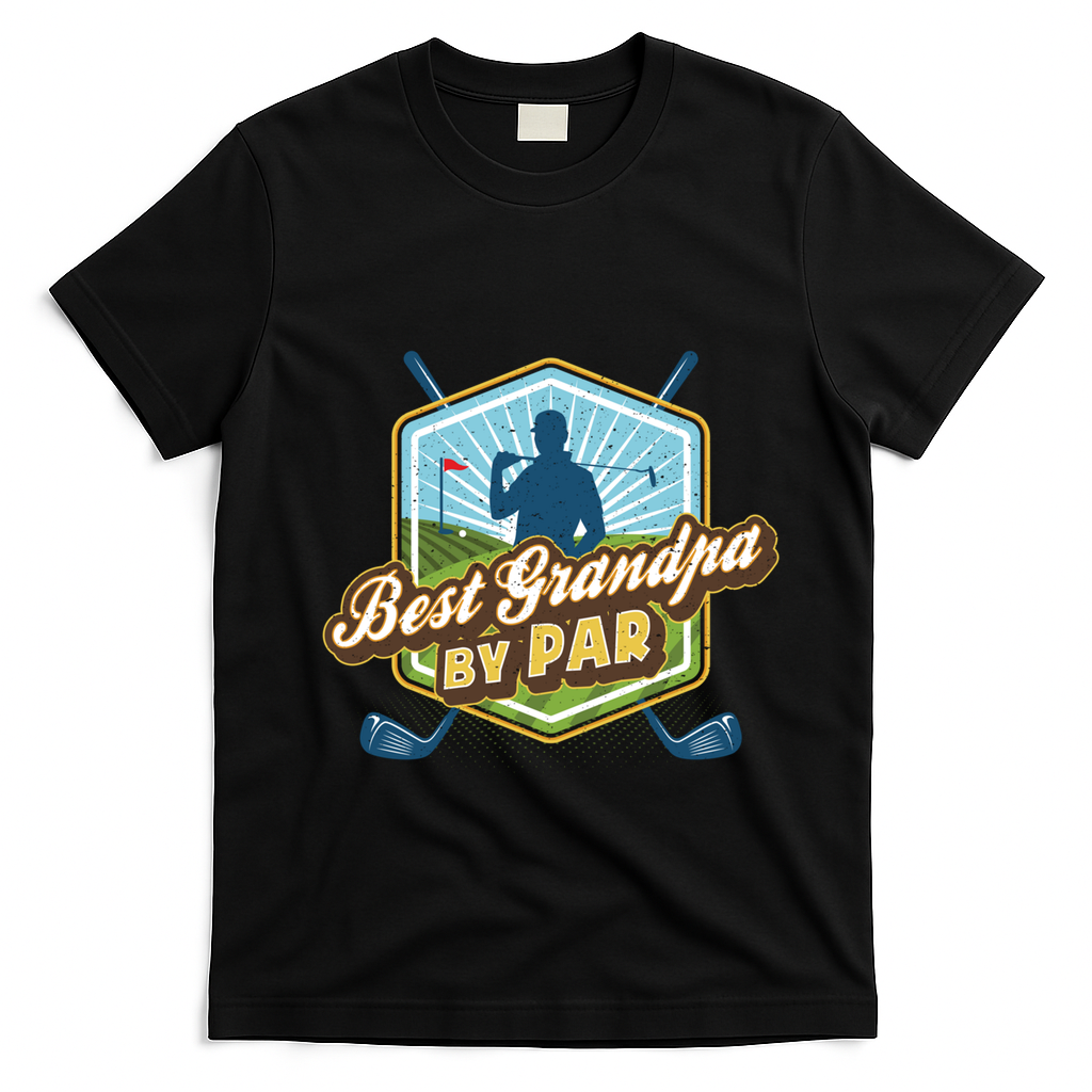Best Grandpa By Par FatherS Day Golf Dad Gift T-Shirt - Black