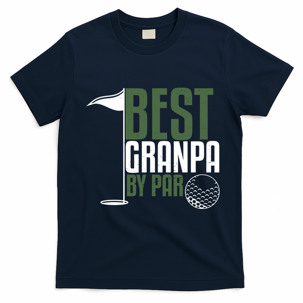 Best Grandpa By Par Fathers Day Golf T-Shirt - Navy Blue