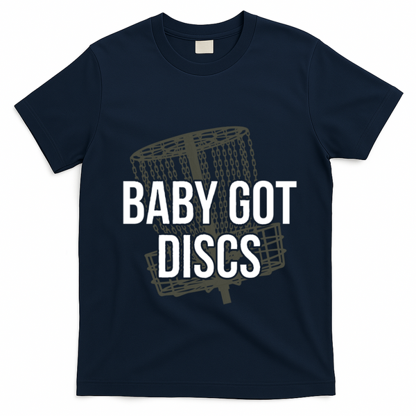 Baby Got Discs Funny Disc Golf Humor Golfer T-Shirt - Navy Blue