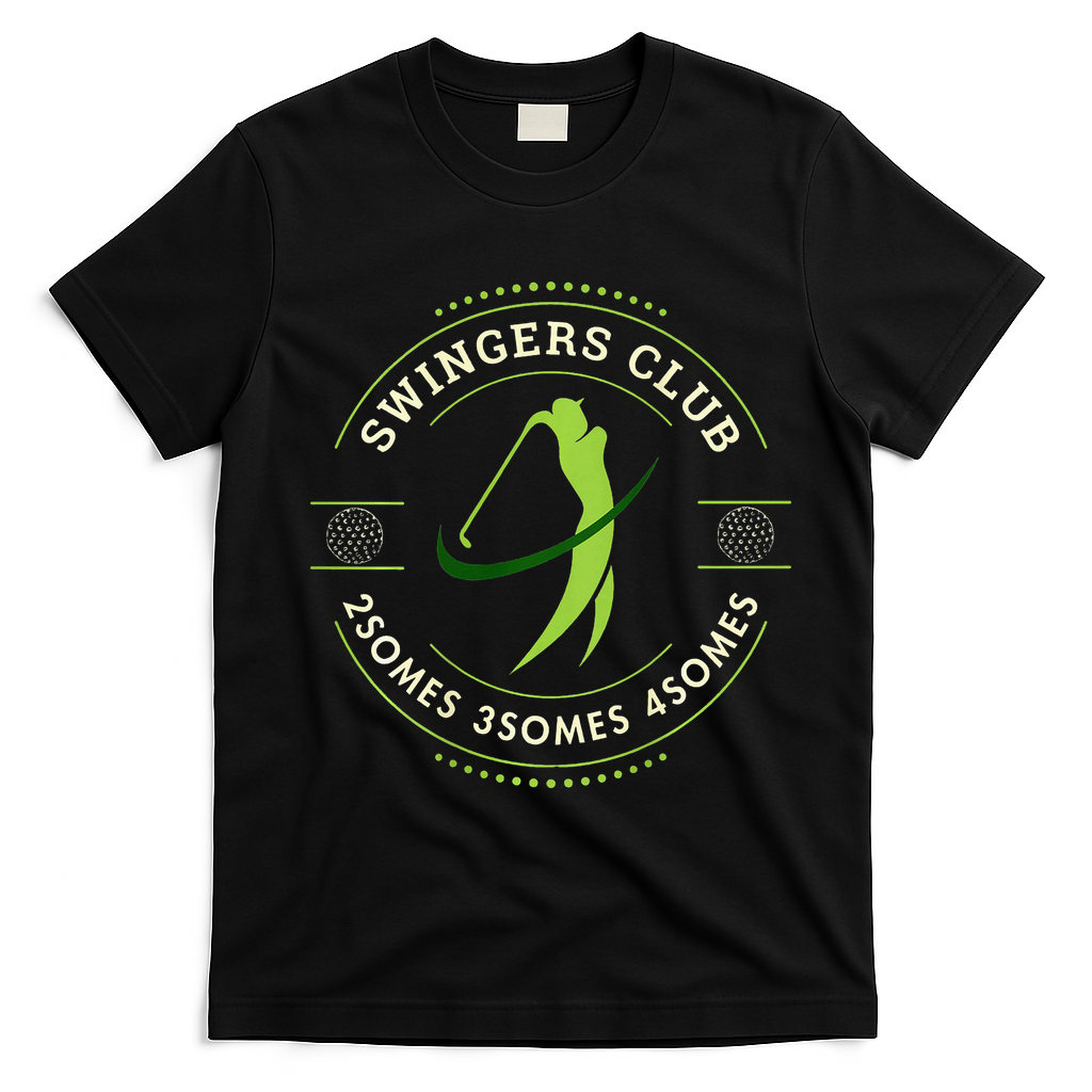 Best Golf Golf Swing Swingers Club Golf Club Adult Humor T-Shirt - Black