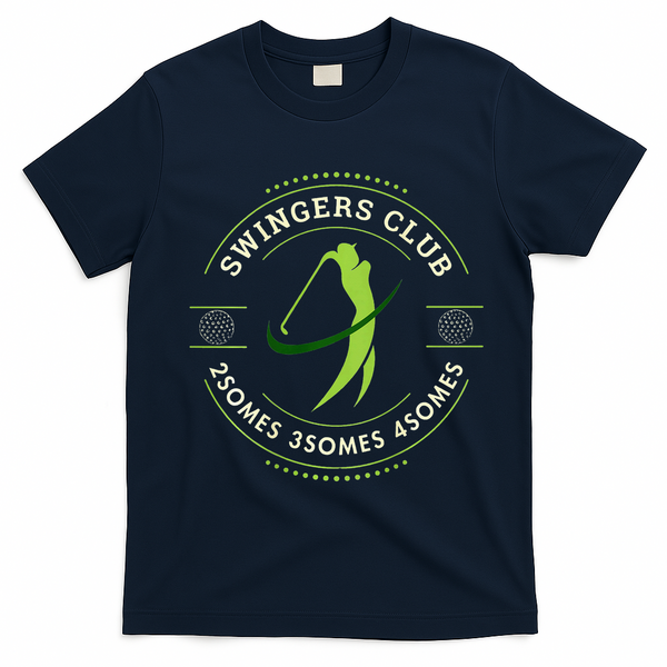 Best Golf Golf Swing Swingers Club Golf Club Adult Humor T-Shirt - Navy Blue