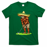 Bigfoot Golf Player Cinco De Mayo Mexican Golfer Food T-Shirt - Irish Green