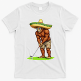 Bigfoot Golf Player Cinco De Mayo Mexican Golfer Food T-Shirt - White