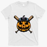 B.A.S.E.B.A.L.L Home Plate Drip Halloween Pumpkin T-Shirt - White