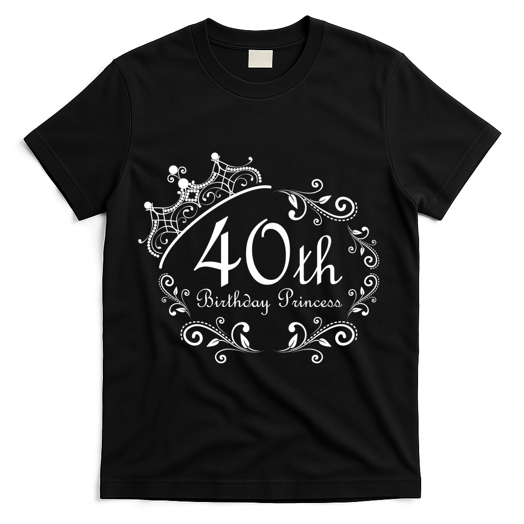 40th Birthday Princess T-Shirt - Black