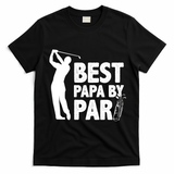 Best Papa By Par Fathers Day Golf T-Shirt - Black