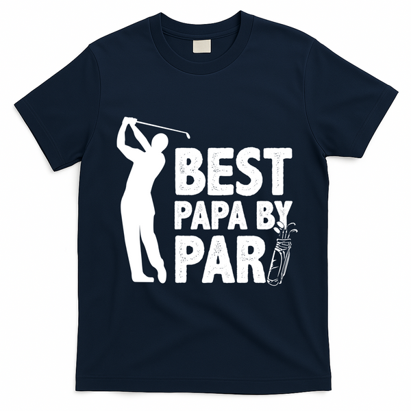 Best Papa By Par Fathers Day Golf T-Shirt - Navy Blue