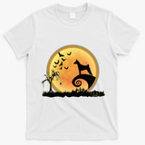 Basenji Scary And Moon Funny Dog Halloween Costume T-Shirt - White