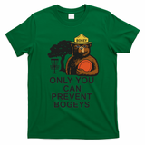 Bogey The Bear Only You Can Prevent Bogeys Disc Golf T-Shirt - Irish Green