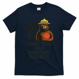Bogey The Bear Only You Can Prevent Bogeys Disc Golf T-Shirt - Navy Blue