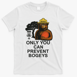 Bogey The Bear Only You Can Prevent Bogeys Disc Golf T-Shirt - White