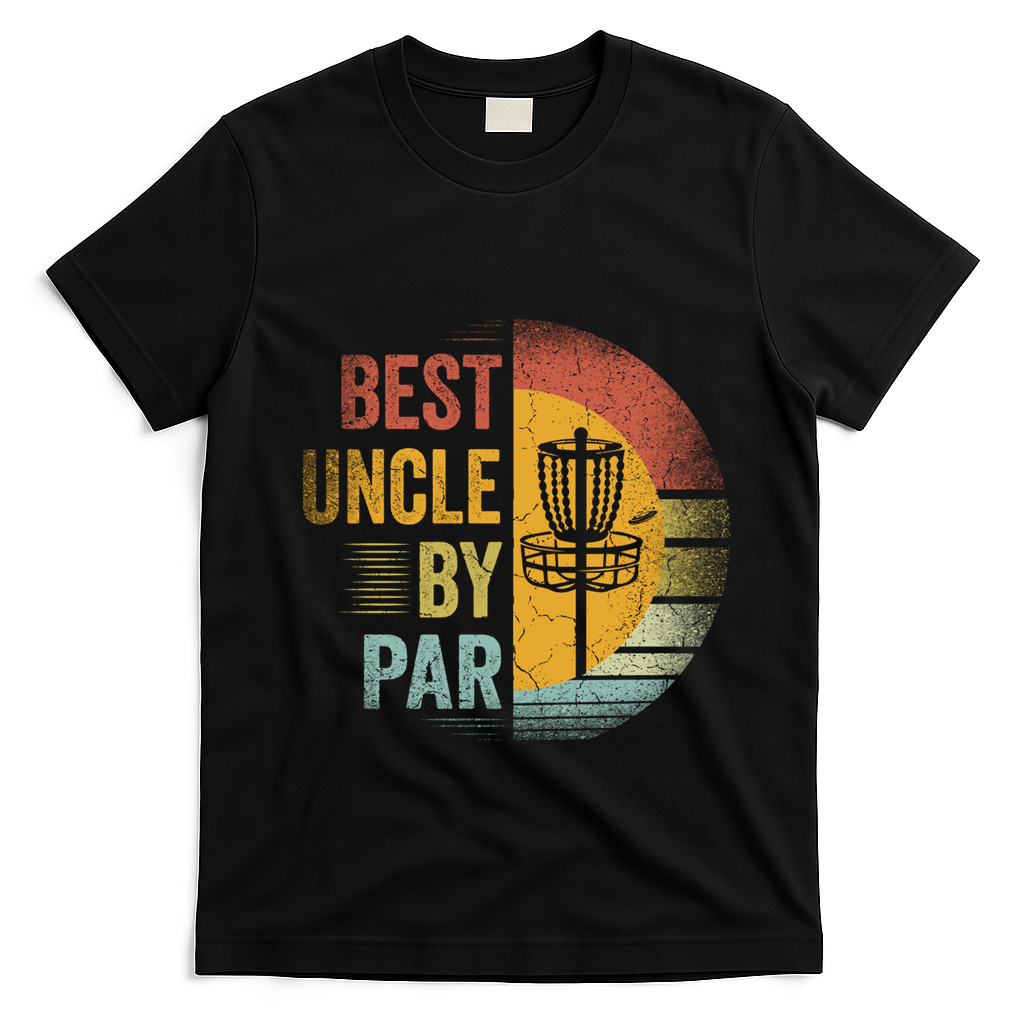 Best Uncle By Par Disc Golf Frisbee Golfer FatherS Day Cool Gift T-Shirt - Black