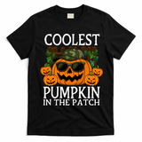 Cute And Funny Halloween Coolest Pumpkin In The Patch T-Shirt - Black