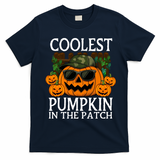 Cute And Funny Halloween Coolest Pumpkin In The Patch T-Shirt - Navy Blue